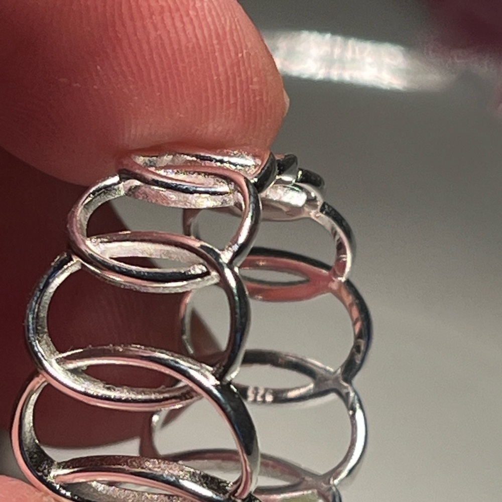 925 Solid Sterling Silver Abstract Ring - image 5